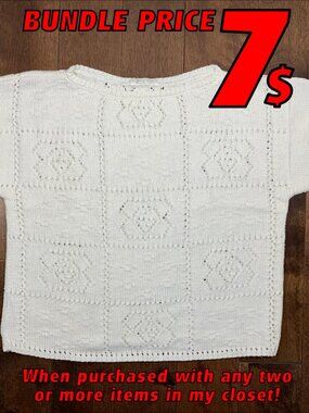 Unique! Handmade Crochet Short Sleeve Shirt Size Small